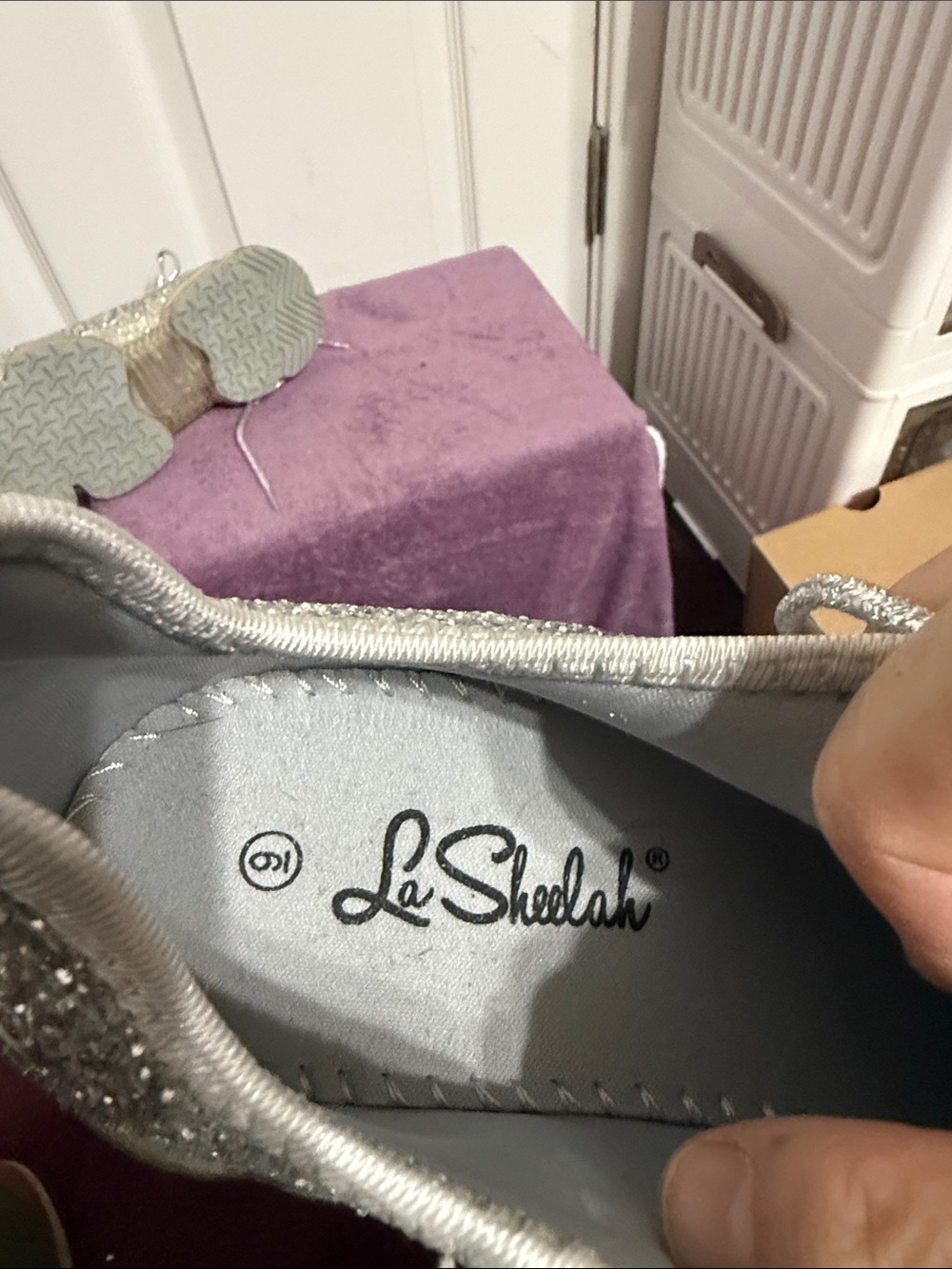 Sparkle Knit Silver Women's Athletic Sneakers - Picture 5 of 6